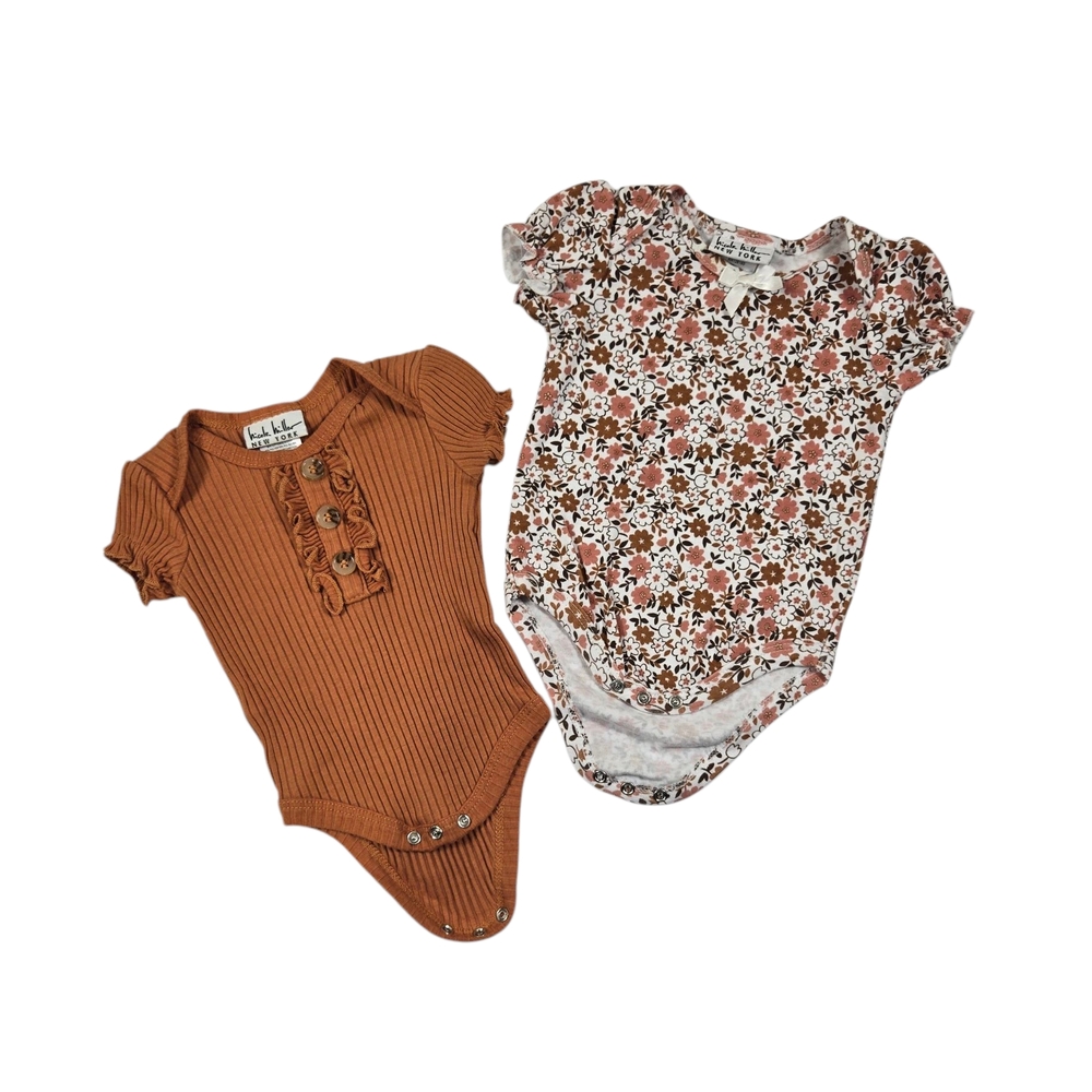 Floral and Brown Kids One Piece Set Nicole Miller 3-6mo